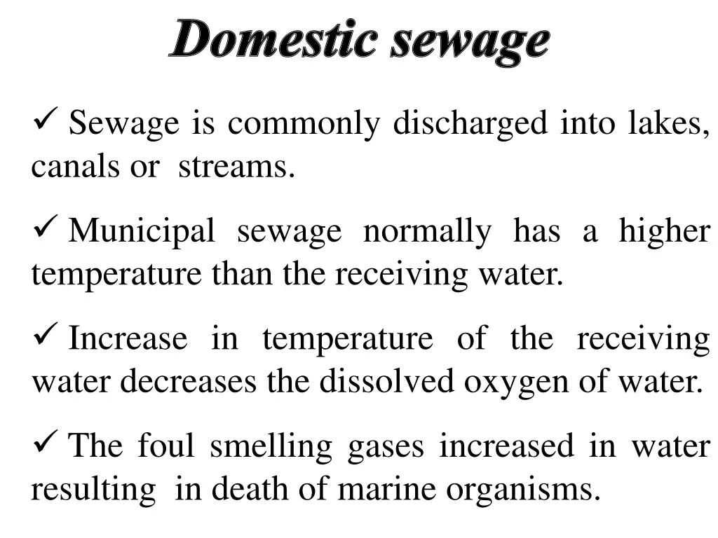 domestic sewage