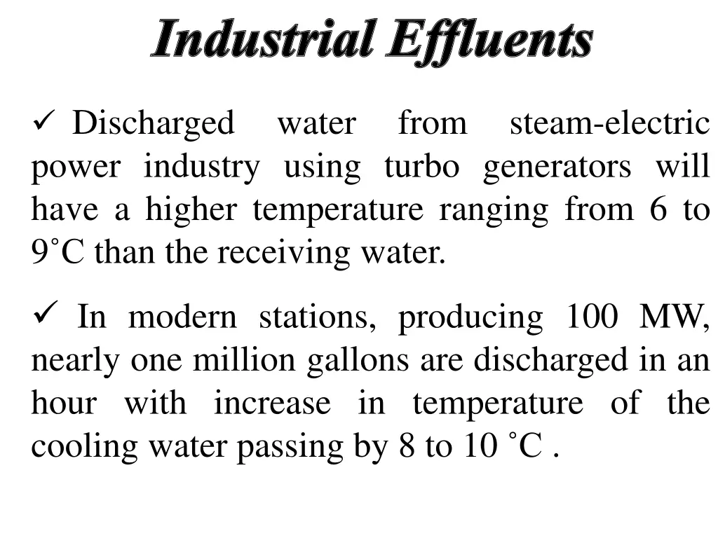 industrial effluents