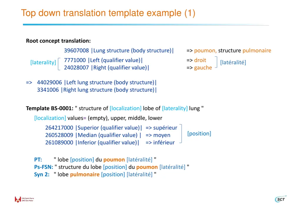 top down translation template example 1