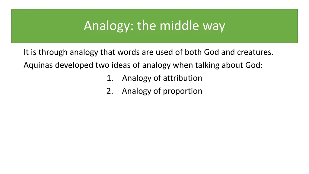 analogy the middle way