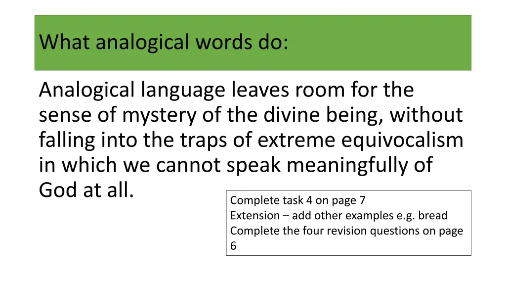 what analogical words do