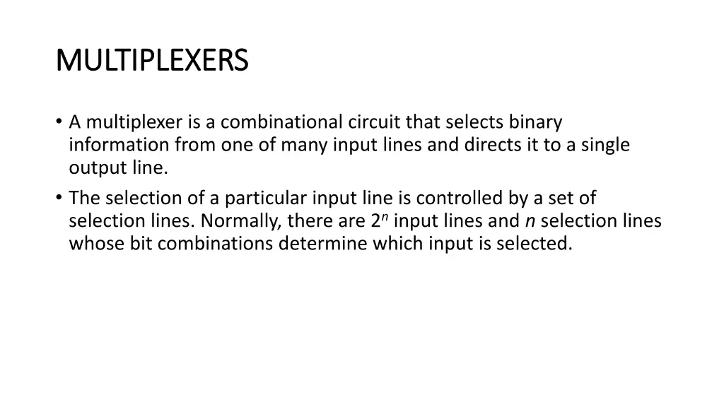 multiplexers multiplexers 1