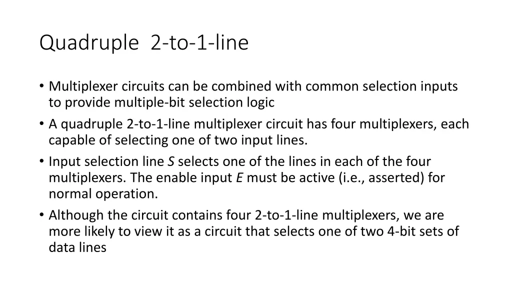 quadruple 2 to 1 line