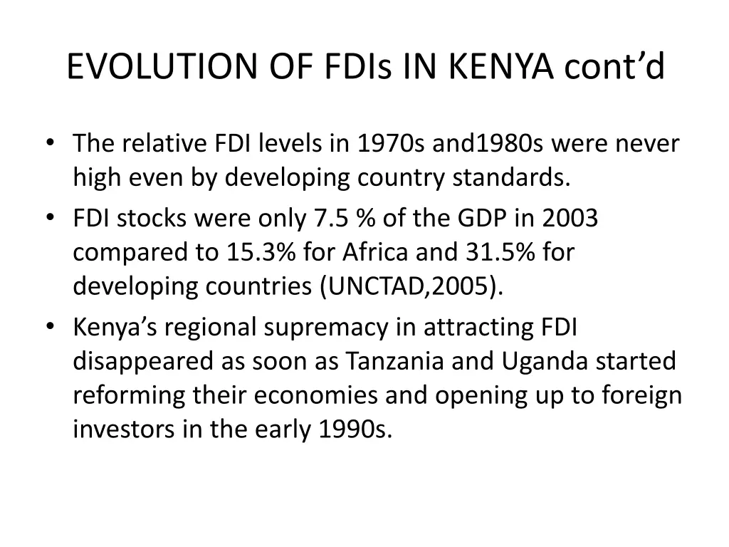 evolution of fdis in kenya cont d 1