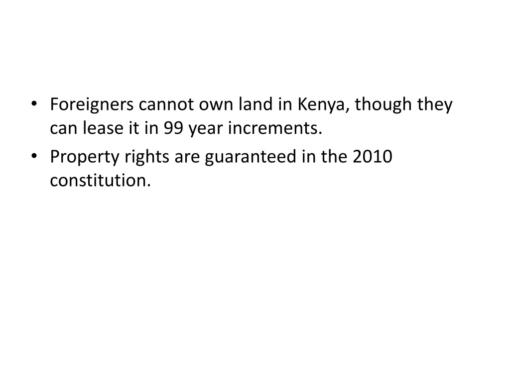 foreigners cannot own land in kenya though they