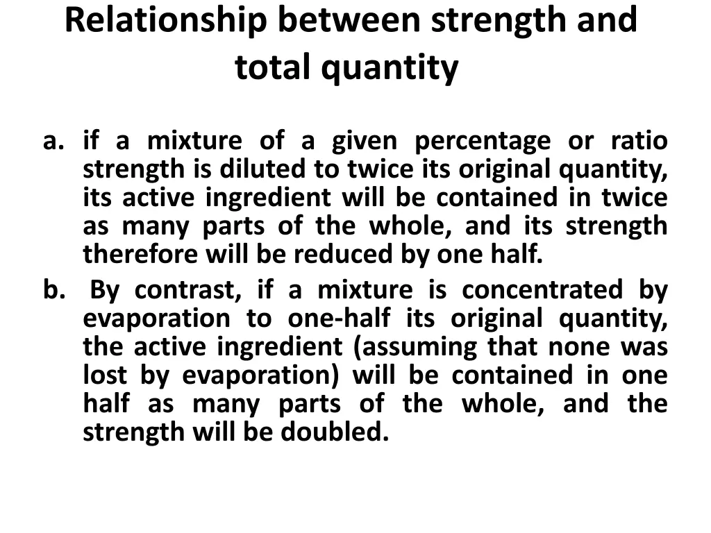 relationship between strength and total quantity