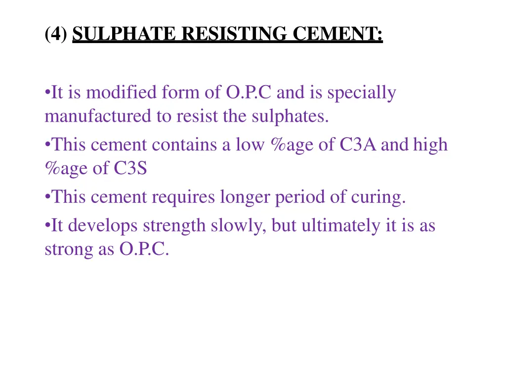 4 sulphate resisting cement