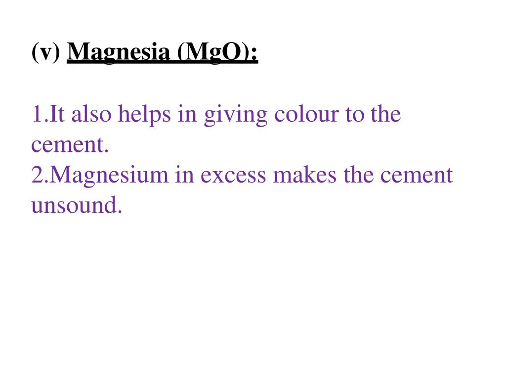 v magnesia mgo