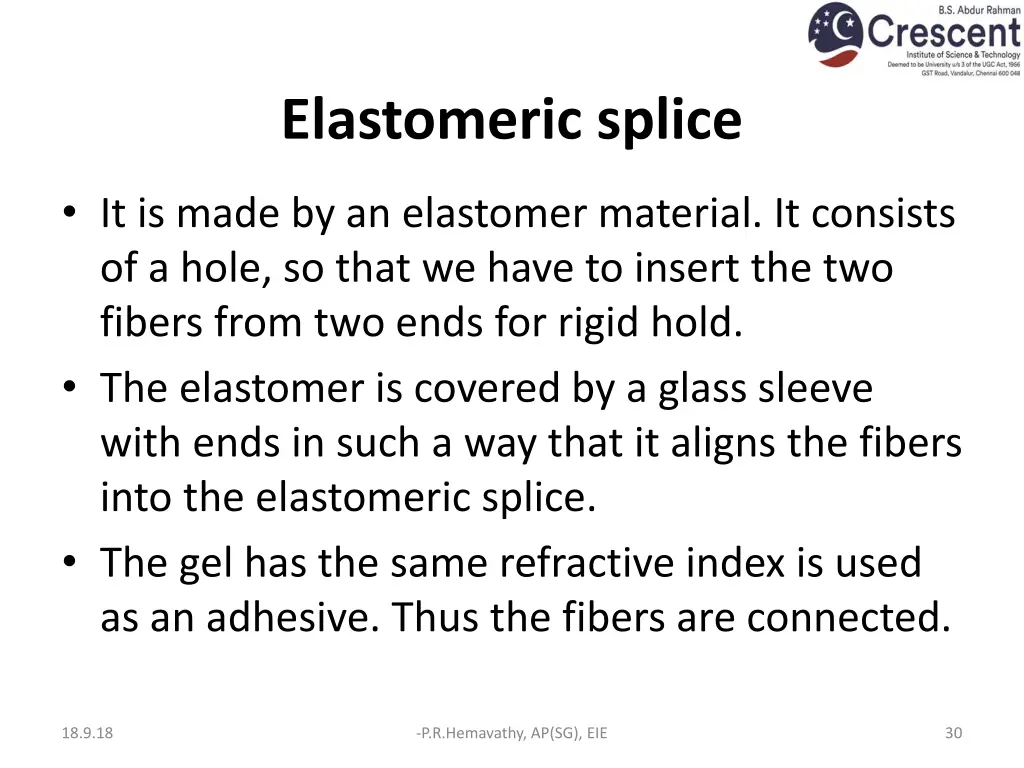 elastomeric splice