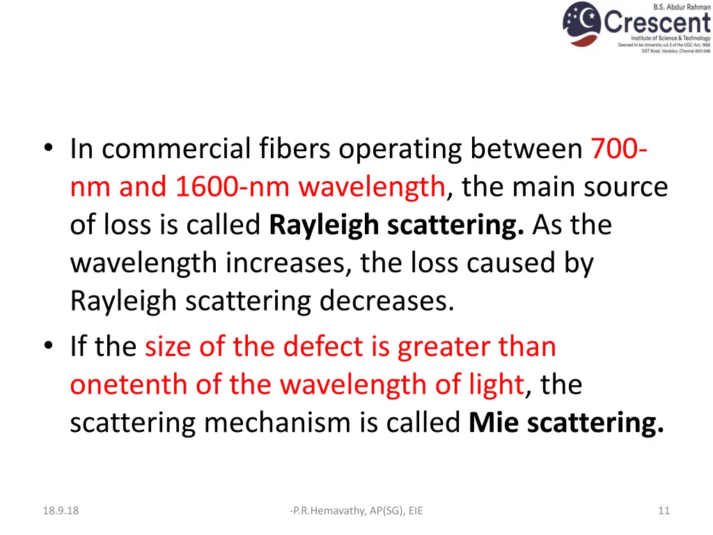 in commercial fibers operating between