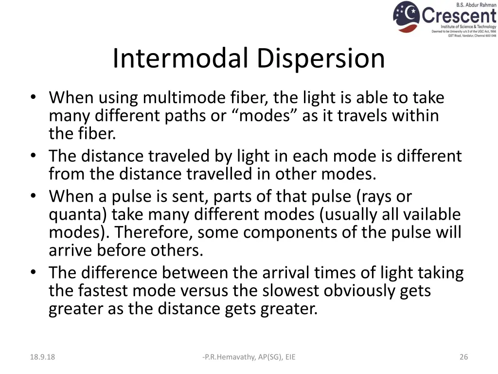 intermodal dispersion