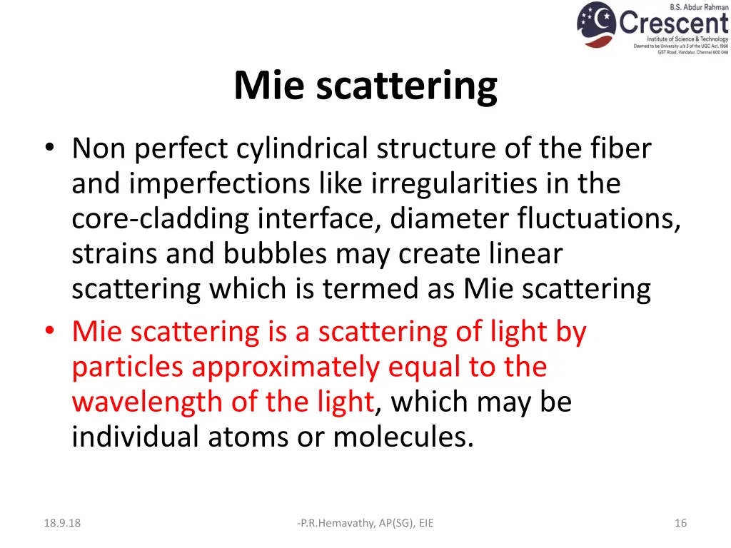 mie scattering