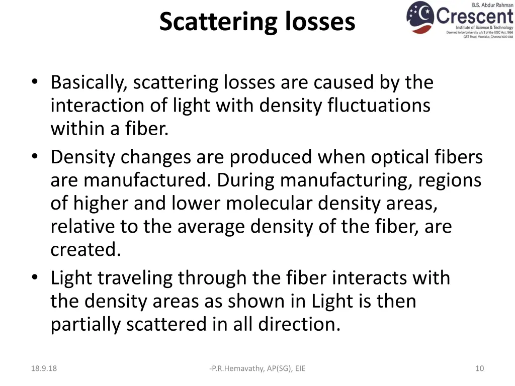 scattering losses