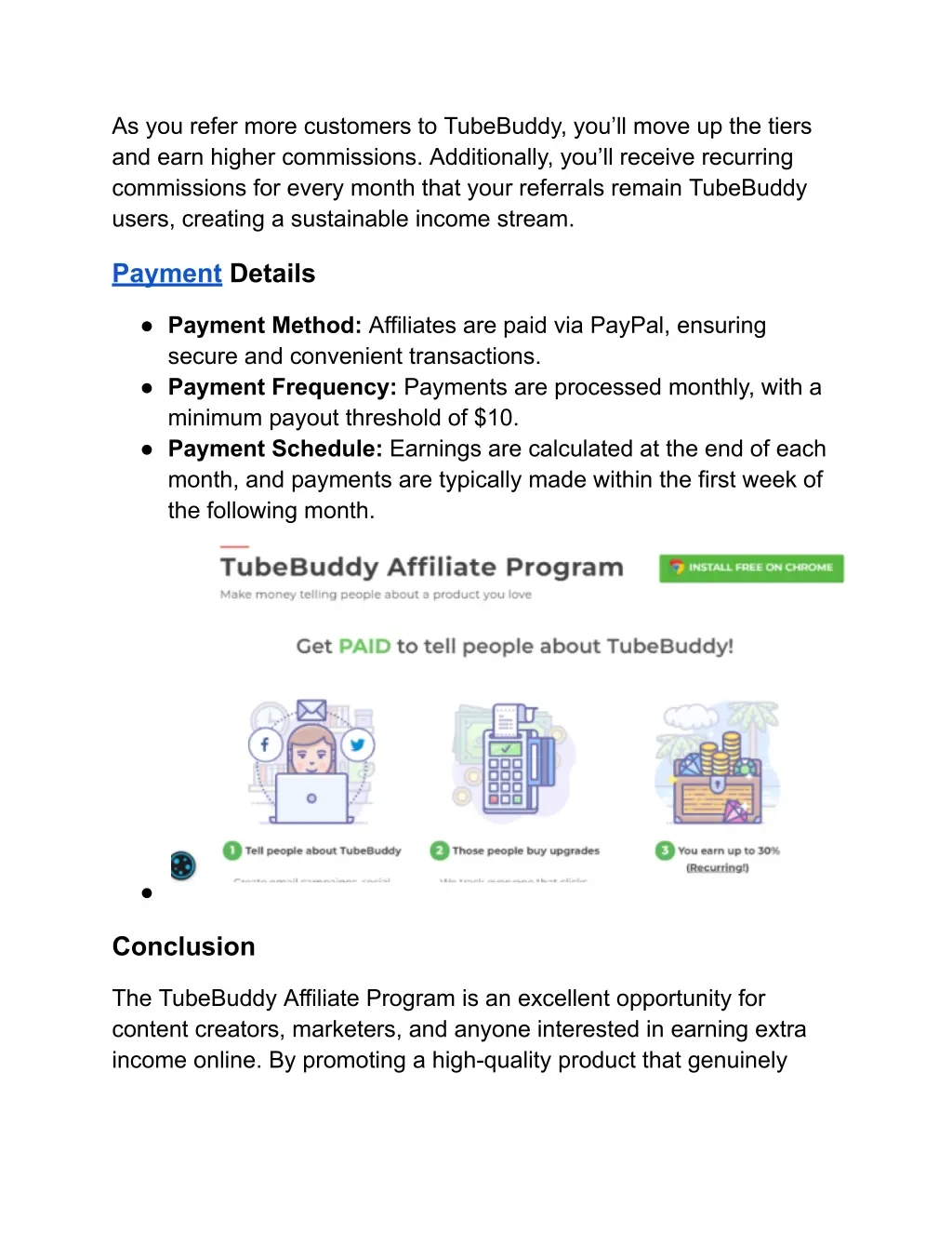 as you refer more customers to tubebuddy