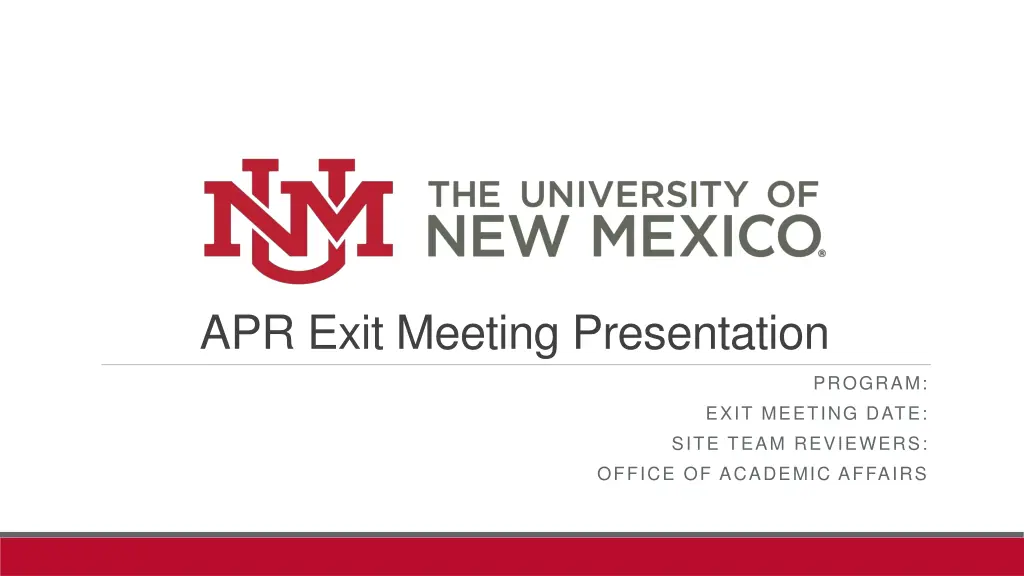 apr exit meeting presentation