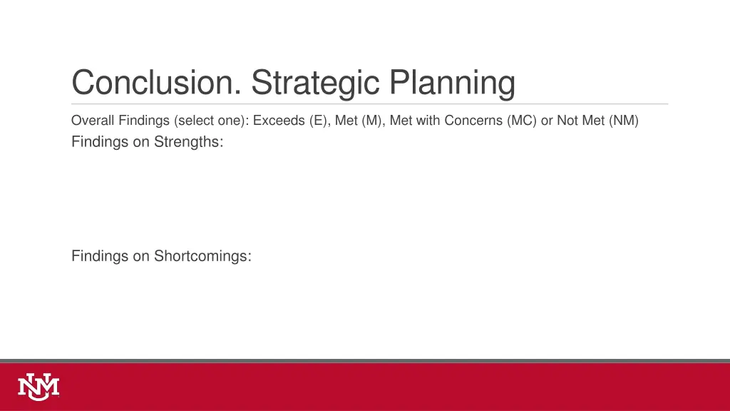 conclusion strategic planning