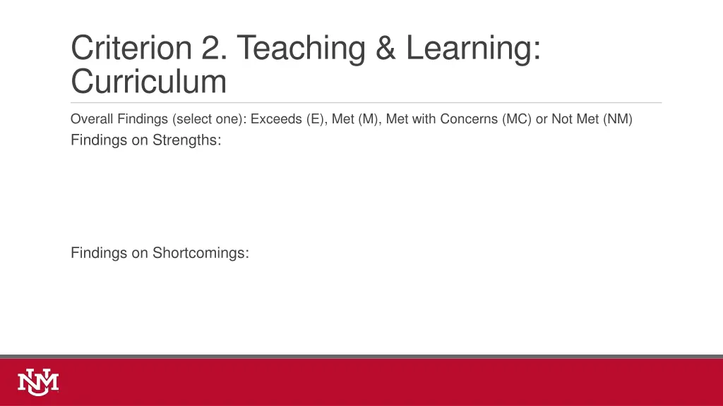 criterion 2 teaching learning curriculum