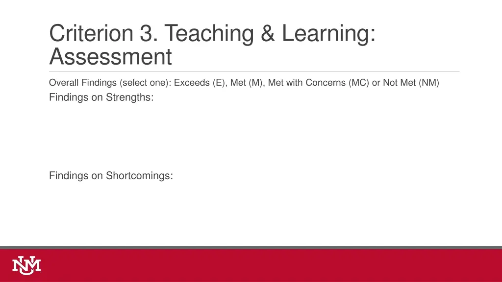 criterion 3 teaching learning assessment