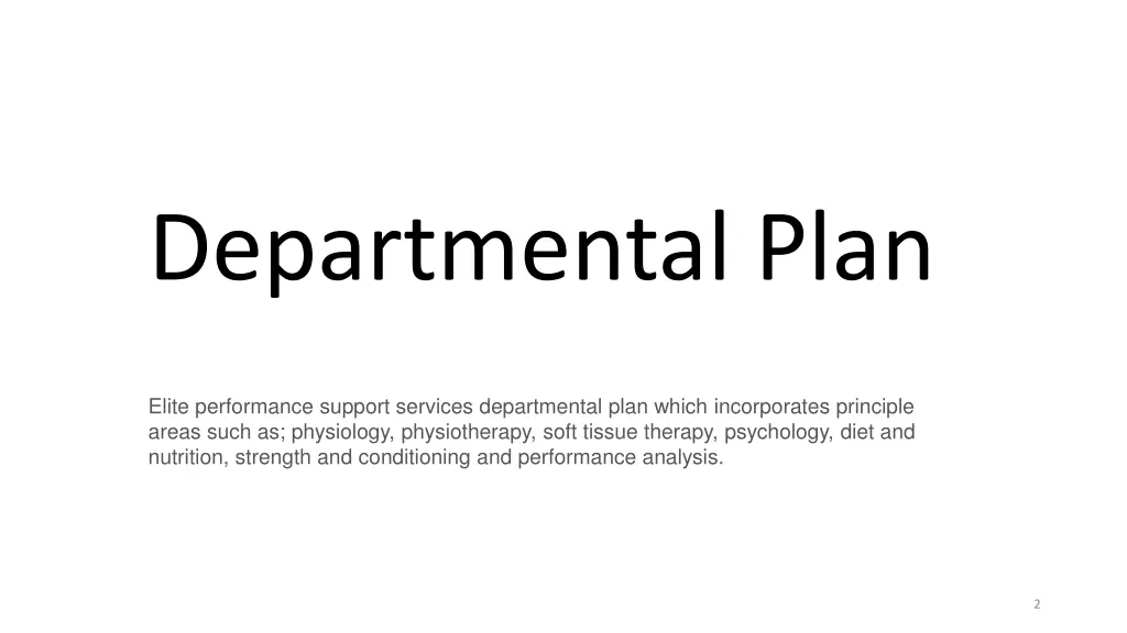 departmental plan