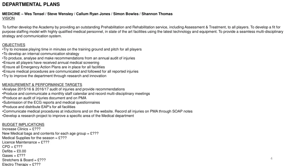 departmental plans 1