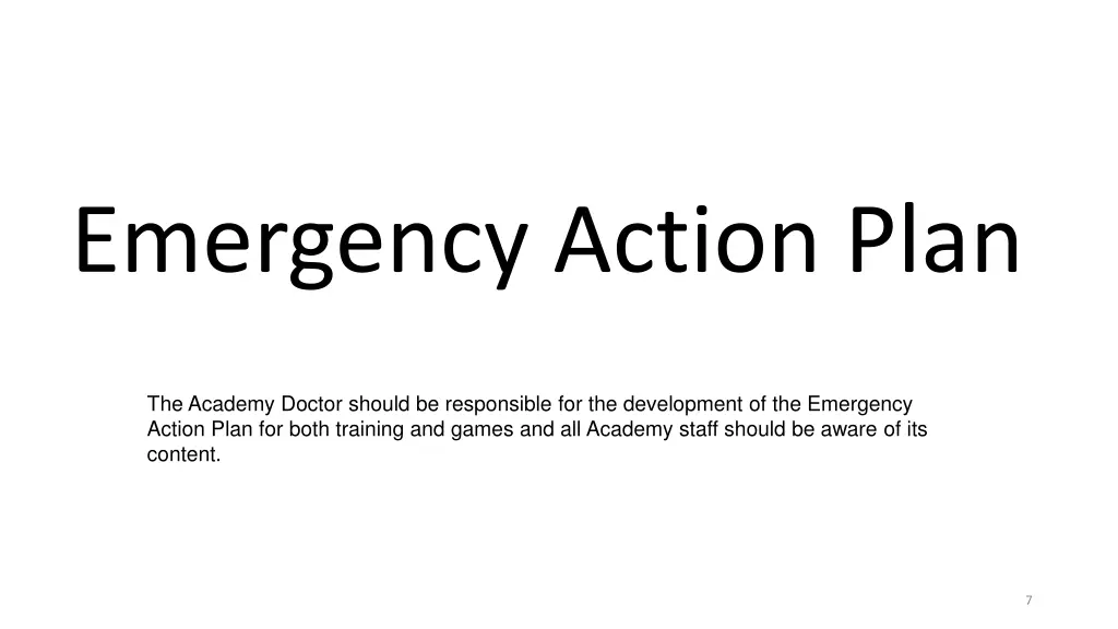 emergency action plan