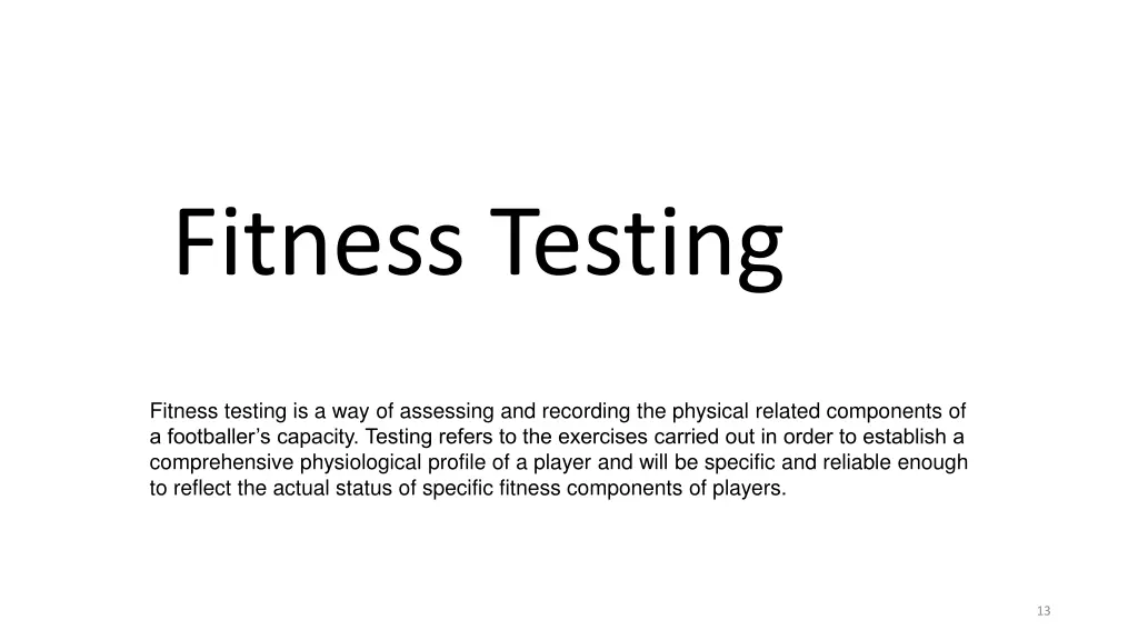 fitness testing