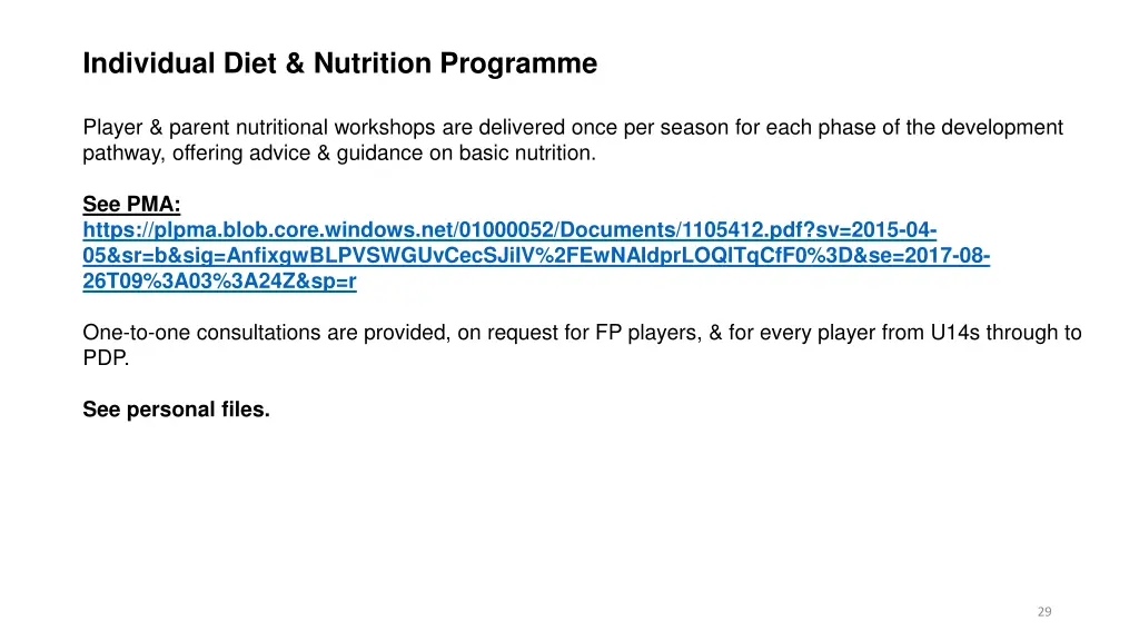 individual diet nutrition programme