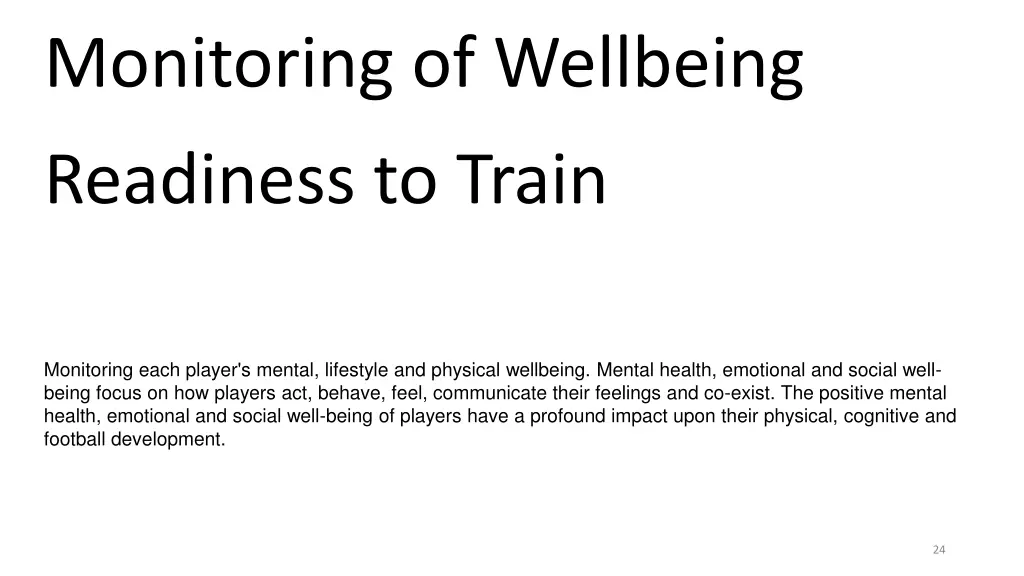 monitoring of wellbeing