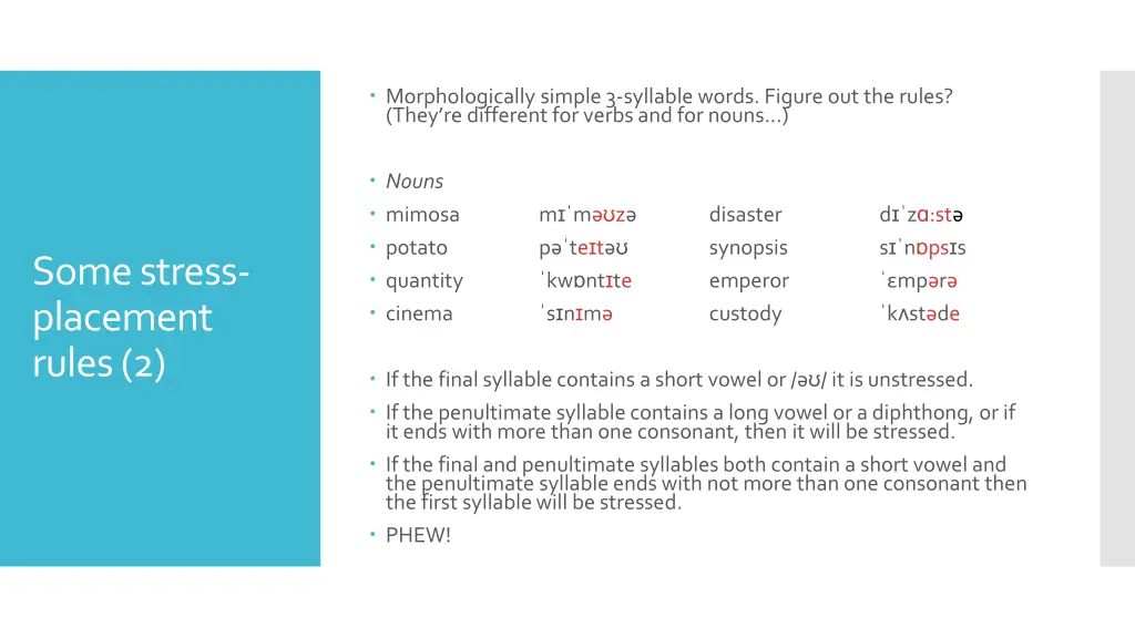 morphologically simple3 syllable words figure