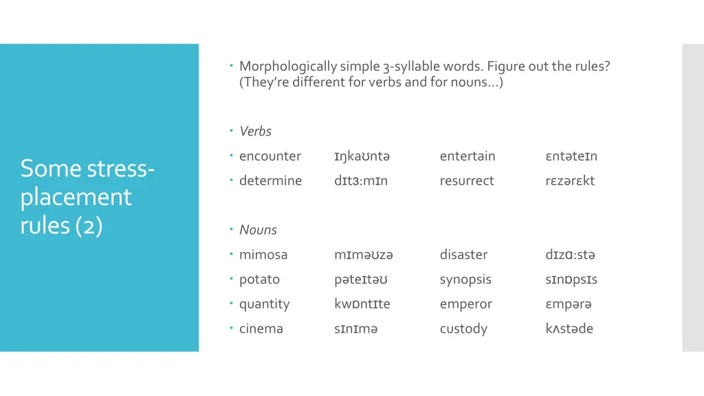 morphologicallysimple3 syllable words figure