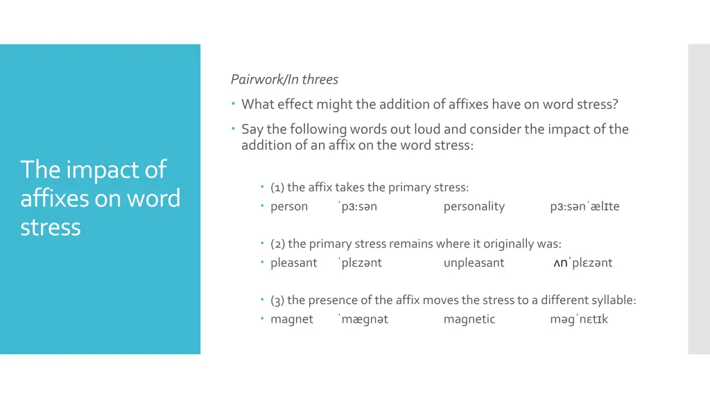 pairwork in threes 1