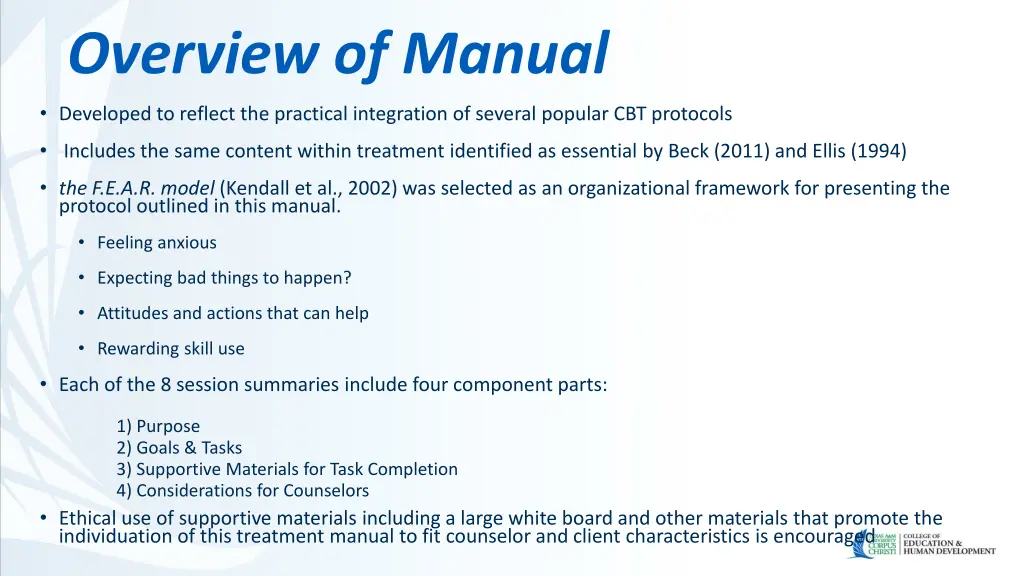 overview of manual