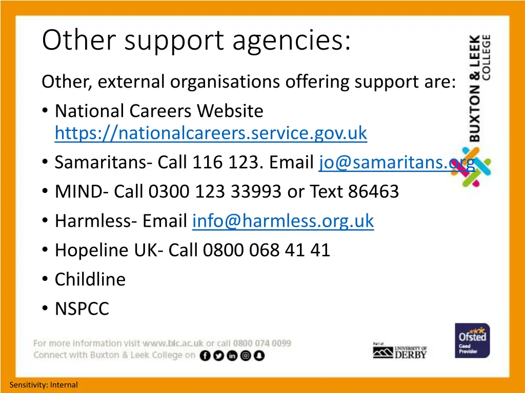 other support agencies