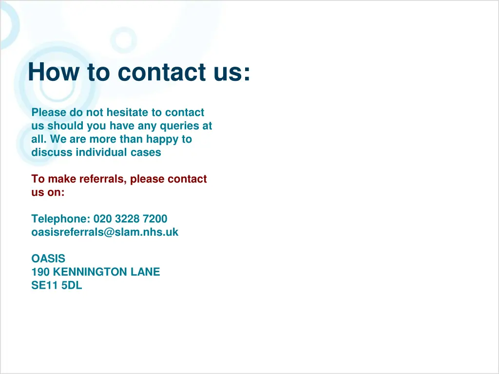 how to contact us