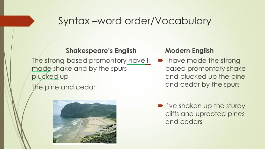 syntax word order vocabulary