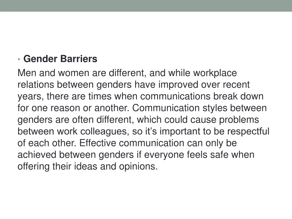 gender barriers men and women are different