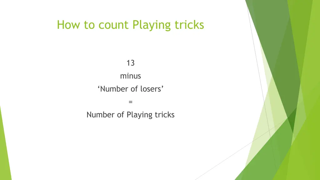 how to count playing tricks