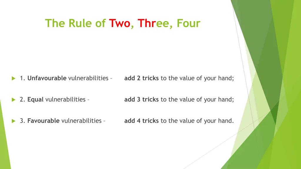 the rule of two three four