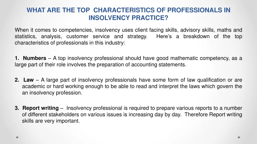 what are the top characteristics of professionals