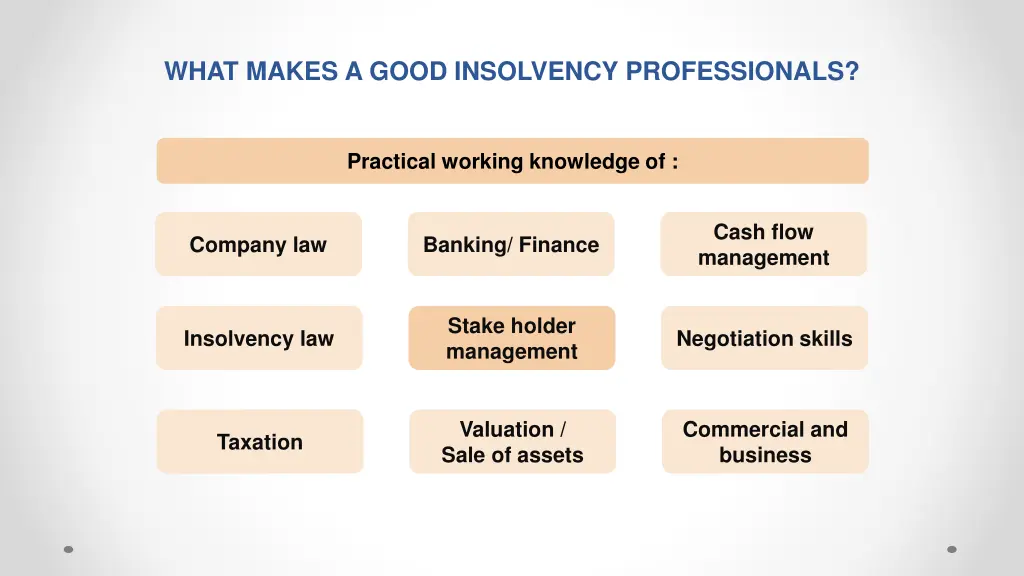 what makes a good insolvency professionals