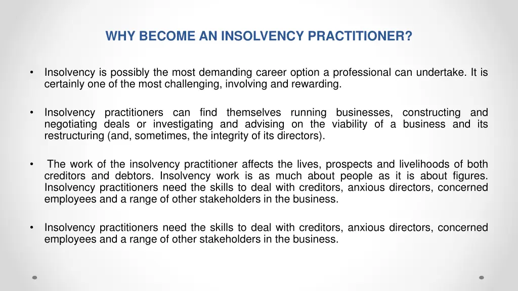 why become an insolvency practitioner