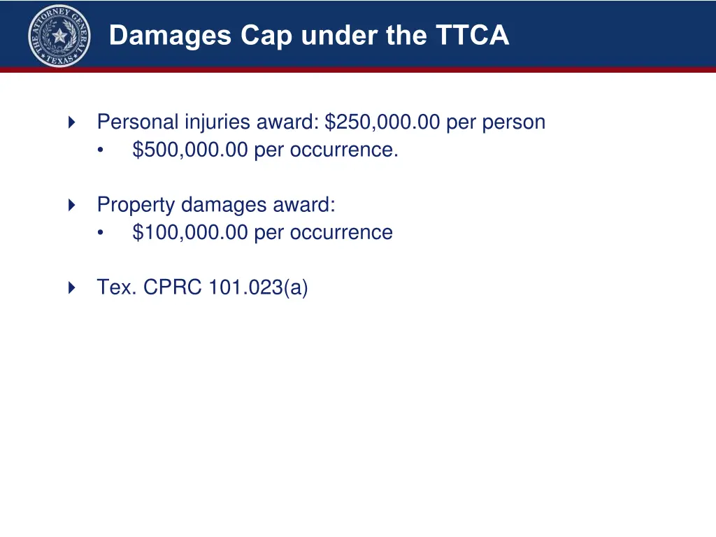 damages cap under the ttca