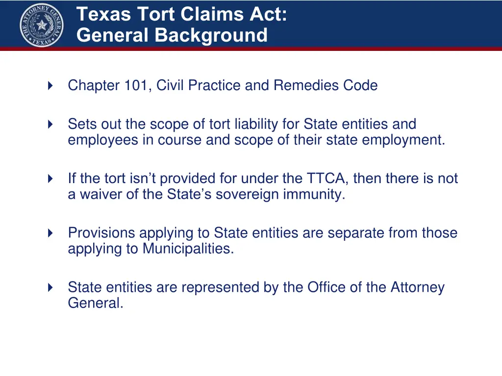 texas tort claims act general background