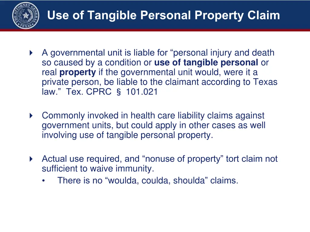 use of tangible personal property claim