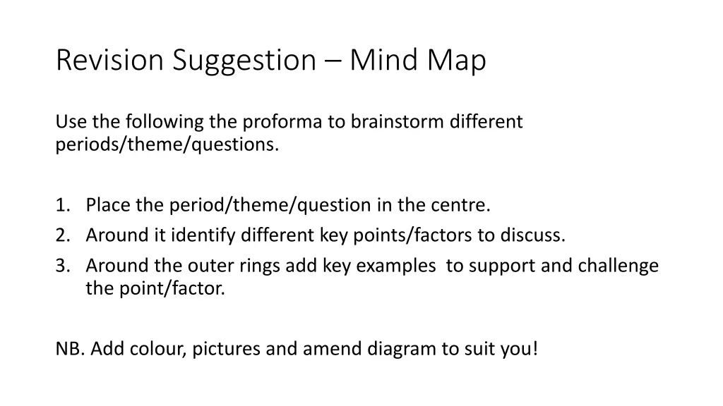 revision suggestion mind map