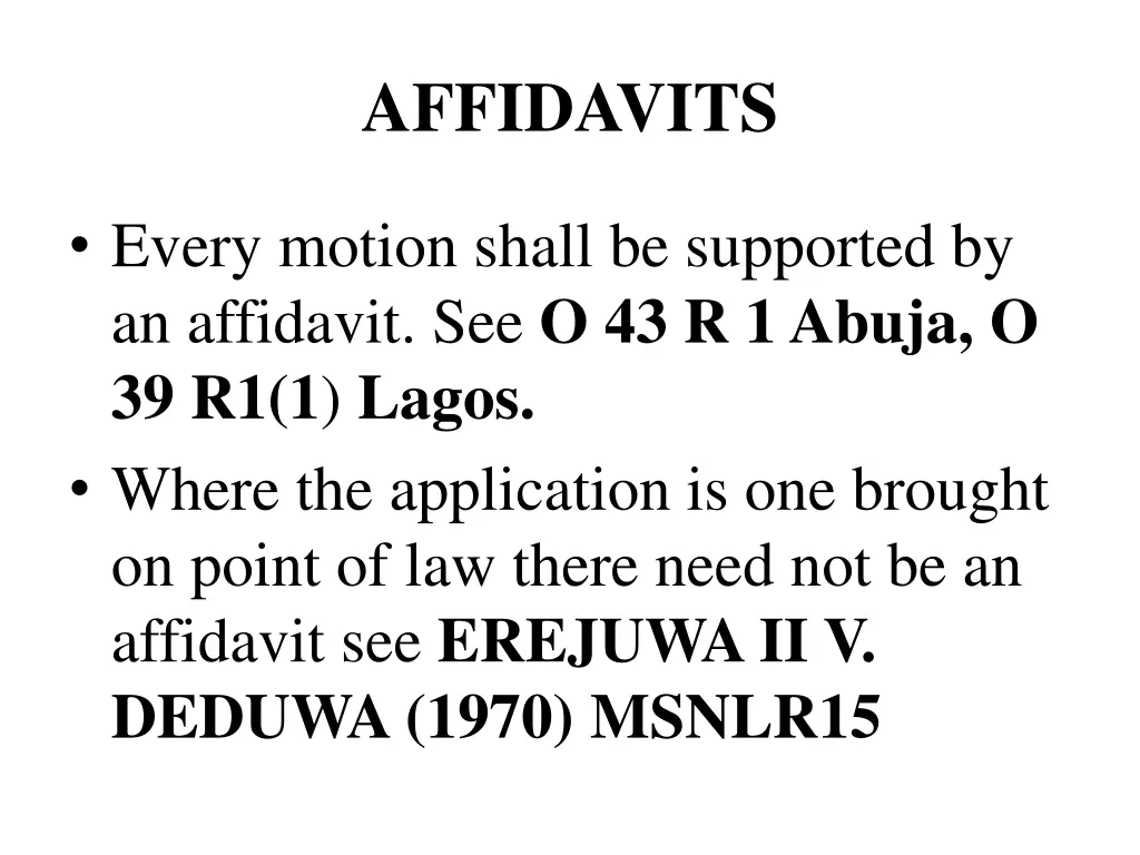 affidavits