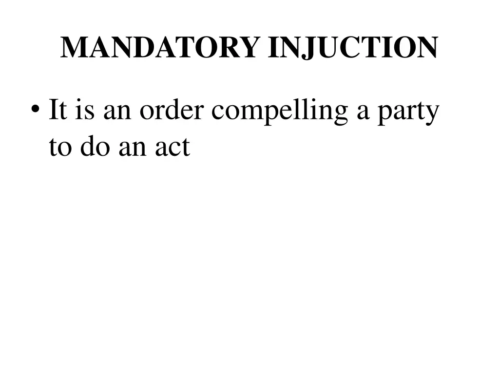 mandatory injuction