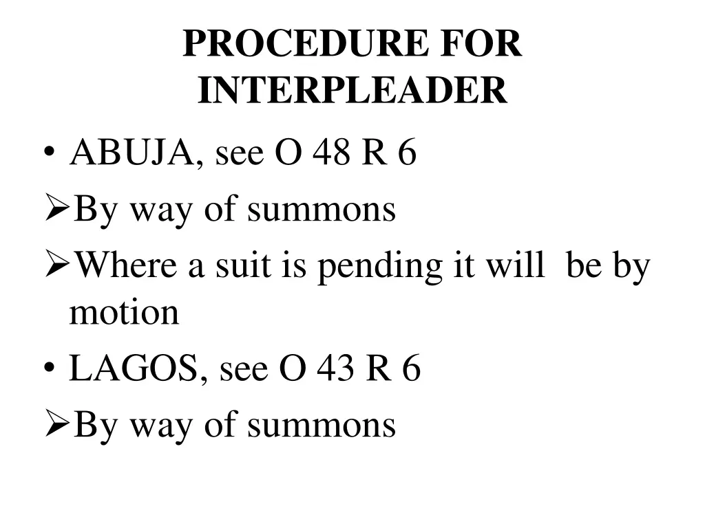 procedure for interpleader abuja