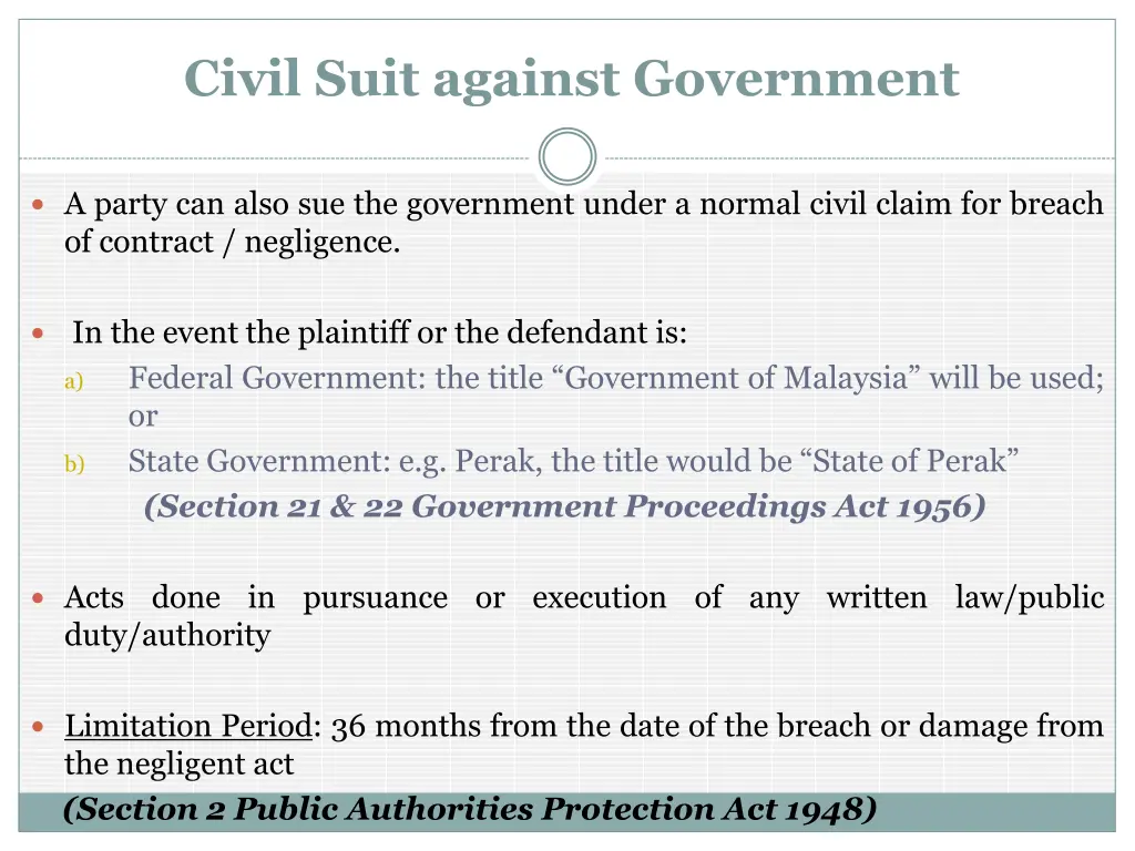 civil suit against government