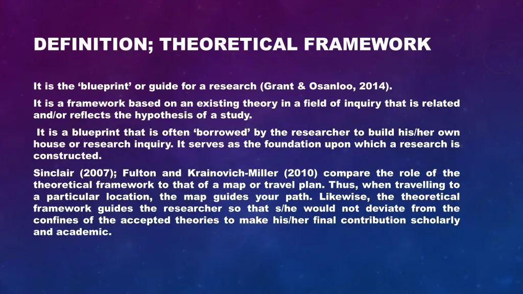 definition theoretical framework